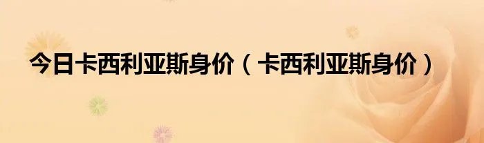 今日卡西利亚斯身价（卡西利亚斯身价）