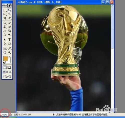 PS一张梅西高举世界杯的图片