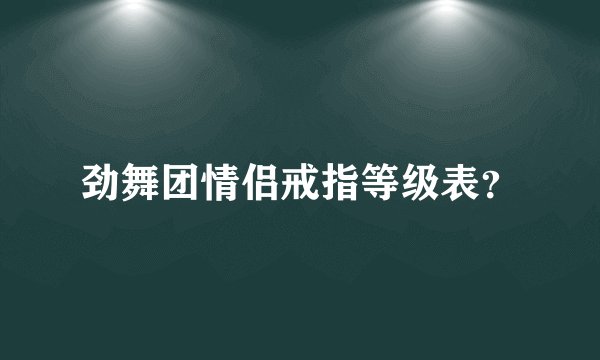 劲舞团情侣戒指等级表？