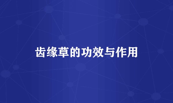 齿缘草的功效与作用