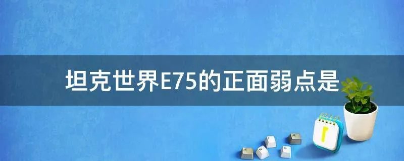 坦克世界E75的正面弱点是