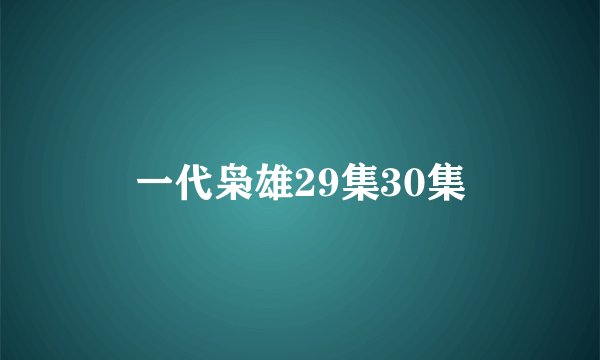 一代枭雄29集30集
