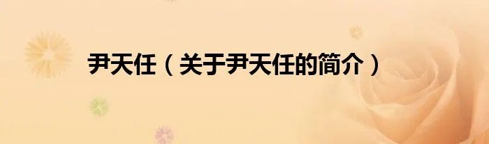 尹天任（关于尹天任的简介）