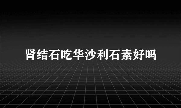 肾结石吃华沙利石素好吗