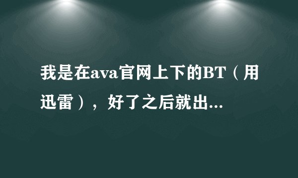 我是在ava官网上下的BT（用迅雷），好了之后就出现这个（如下图）接着在桌面上出现一个图标，点击还是这个