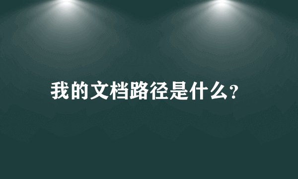我的文档路径是什么？