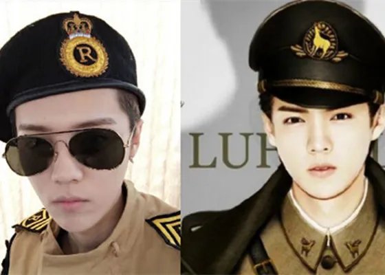 鹿晗模仿宋仲基穿军装帅炸 自我调侃“太阳的袍子”