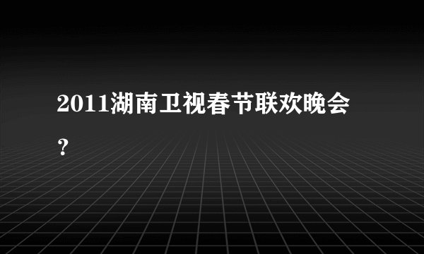 2011湖南卫视春节联欢晚会?