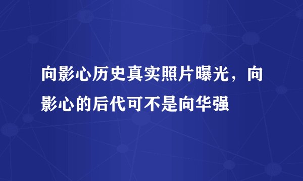 向影心历史真实照片曝光,向影心的后代可不是向华强