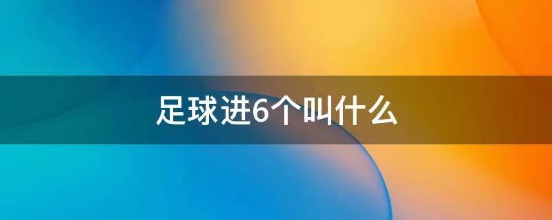 足球进6个叫什么