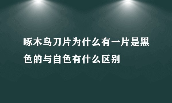 啄木鸟刀片为什么有一片是黑色的与自色有什么区别