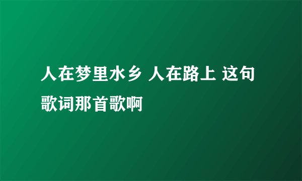 人在梦里水乡 人在路上 这句歌词那首歌啊