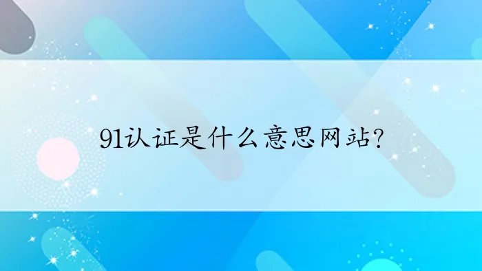 91认证是什么意思网站？