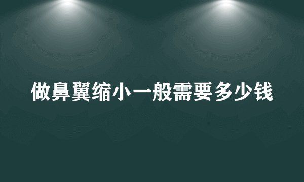 做鼻翼缩小一般需要多少钱