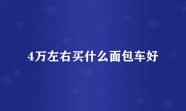 4万左右买什么面包车好