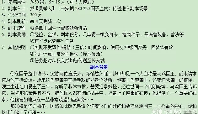 梦幻西游乌鸡国副本攻略2023