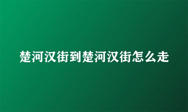 楚河汉街到楚河汉街怎么走