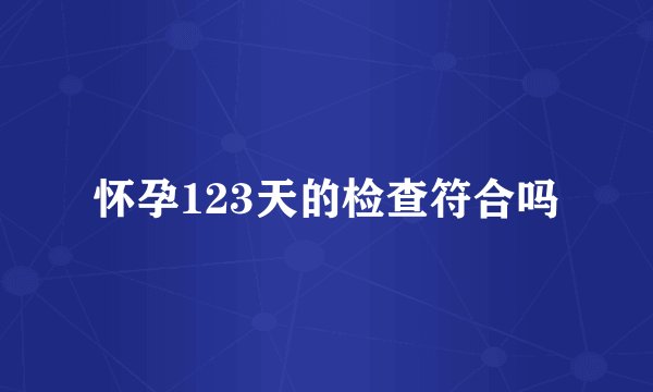 怀孕123天的检查符合吗