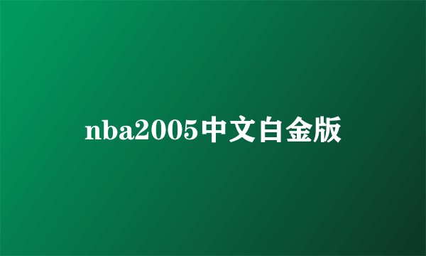 nba2005中文白金版