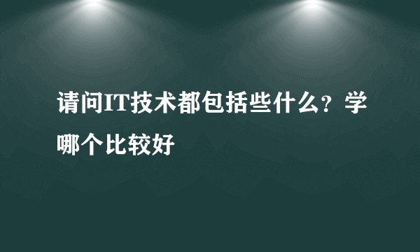 请问IT技术都包括些什么?学哪个比较好