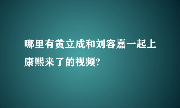 哪里有黄立成和刘容嘉一起上康熙来了的视频?