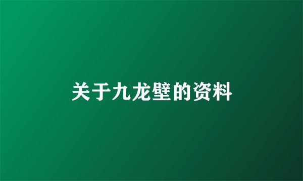 关于九龙壁的资料