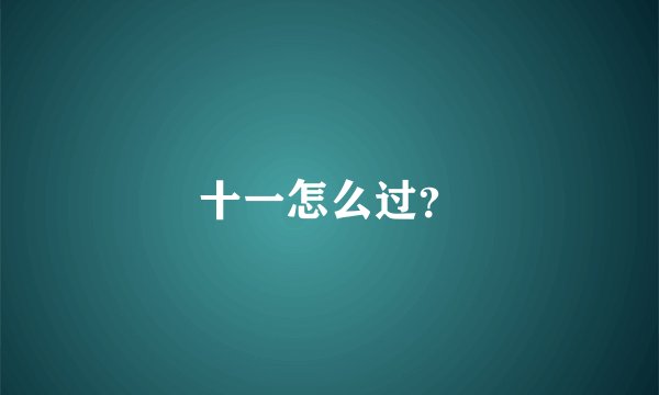 十一怎么过？