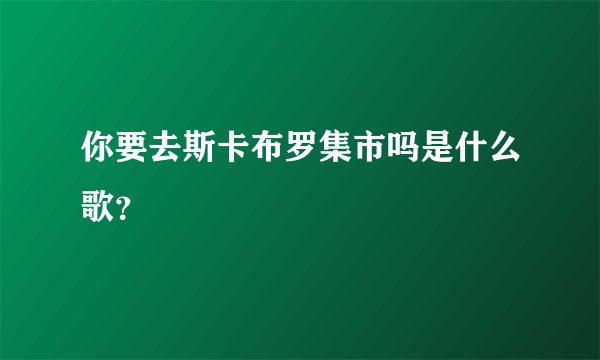 你要去斯卡布罗集市吗是什么歌?