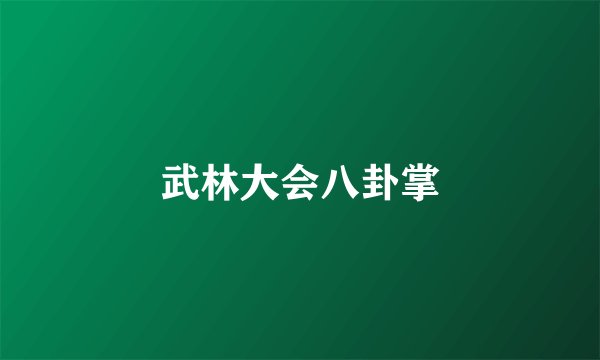 武林大会八卦掌