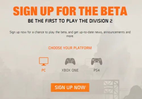 全境封锁2beta测试申请地址步骤