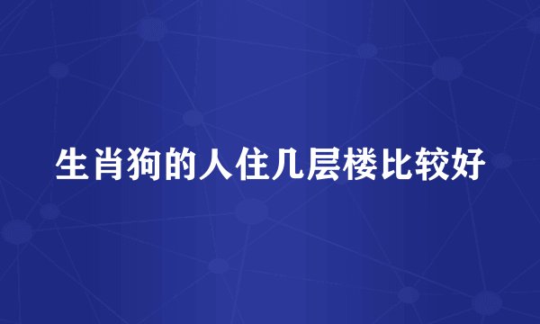 生肖狗的人住几层楼比较好