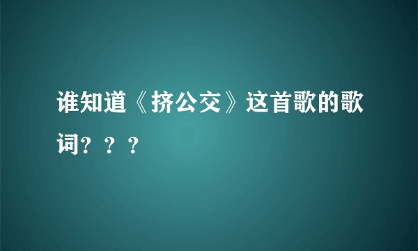 谁知道《挤公交》这首歌的歌词？？？