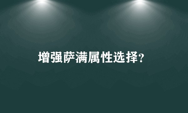 增强萨满属性选择？