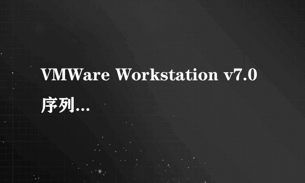 VMWare Workstation v7.0序列号哪个有啊