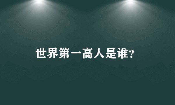 世界第一高人是谁？