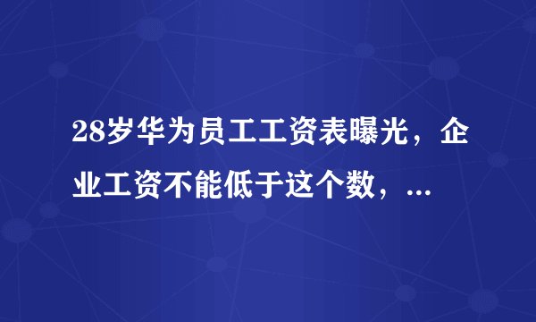 28岁华为员工工资表曝光,企业工资不能低于这个数,否则要受罚
