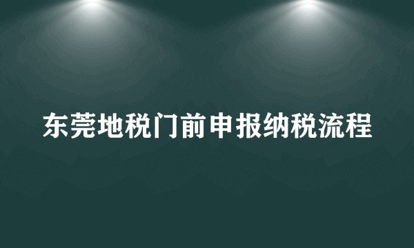 东莞地税门前申报纳税流程