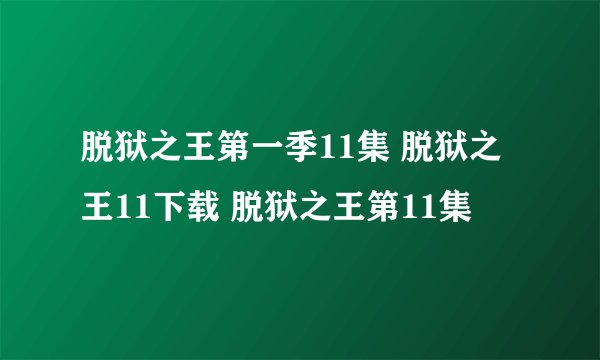 脱狱之王第一季11集 脱狱之王11下载 脱狱之王第11集