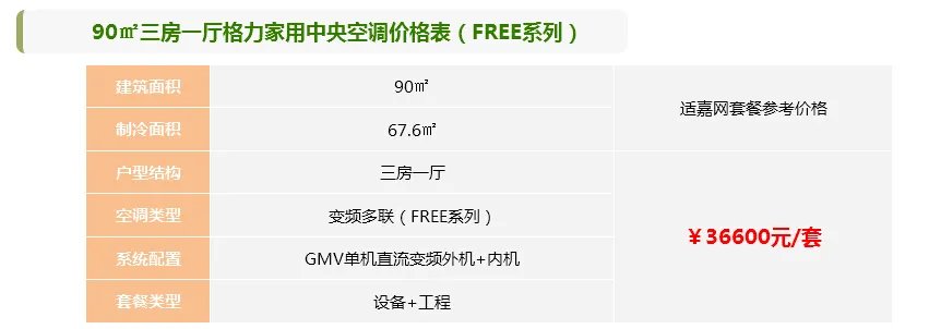 格力中央空调报价 格力中央空调价格表
