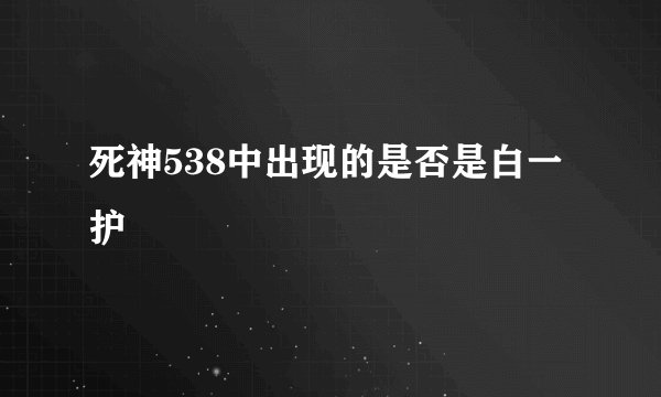 死神538中出现的是否是白一护