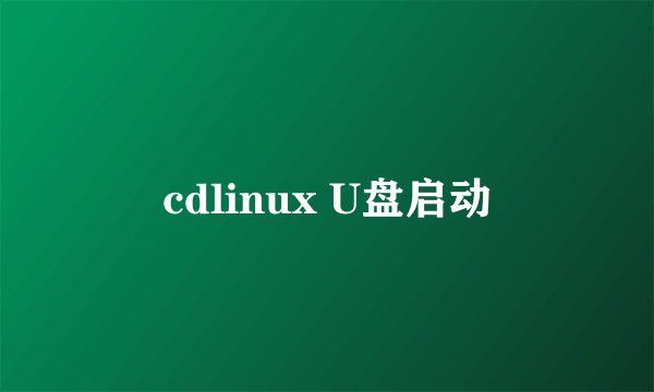 cdlinux U盘启动