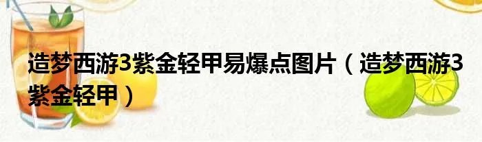 造梦西游3紫金轻甲易爆点图片（造梦西游3紫金轻甲）