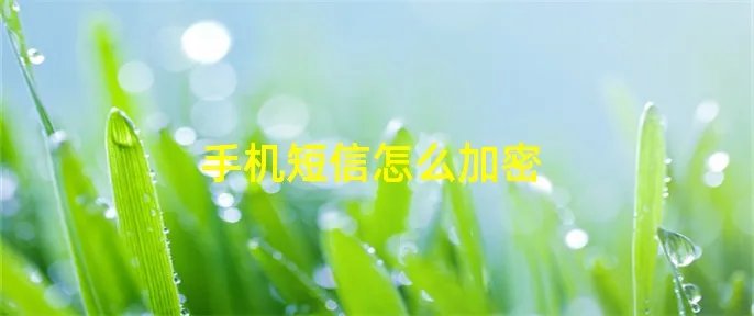 手机短信怎么加密