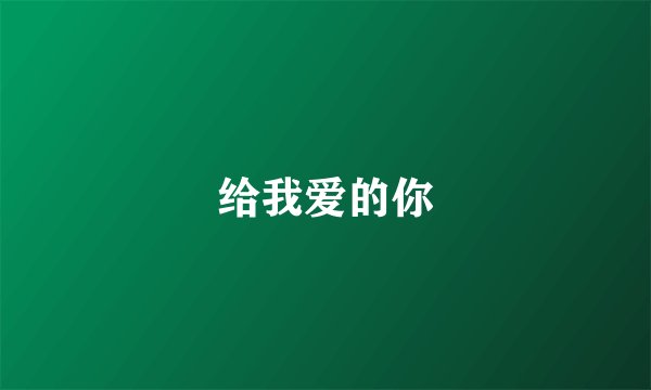 给我爱的你