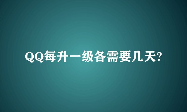 QQ每升一级各需要几天?