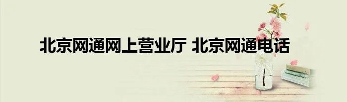 北京网通网上营业厅 北京网通电话