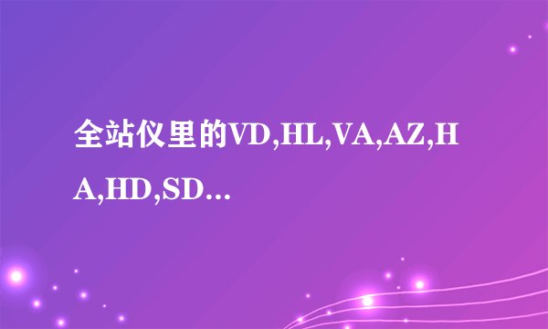 全站仪里的VD,HL,VA,AZ,HA,HD,SD代表什么