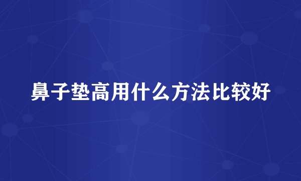 鼻子垫高用什么方法比较好
