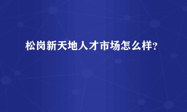 松岗新天地人才市场怎么样？