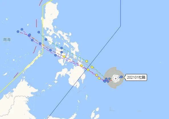 1号台风最新消息2021 台风杜鹃逐渐向菲律宾沿海靠近